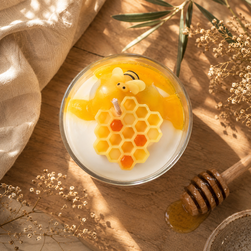 Bougie parfumée artisanale – Miel Ambré