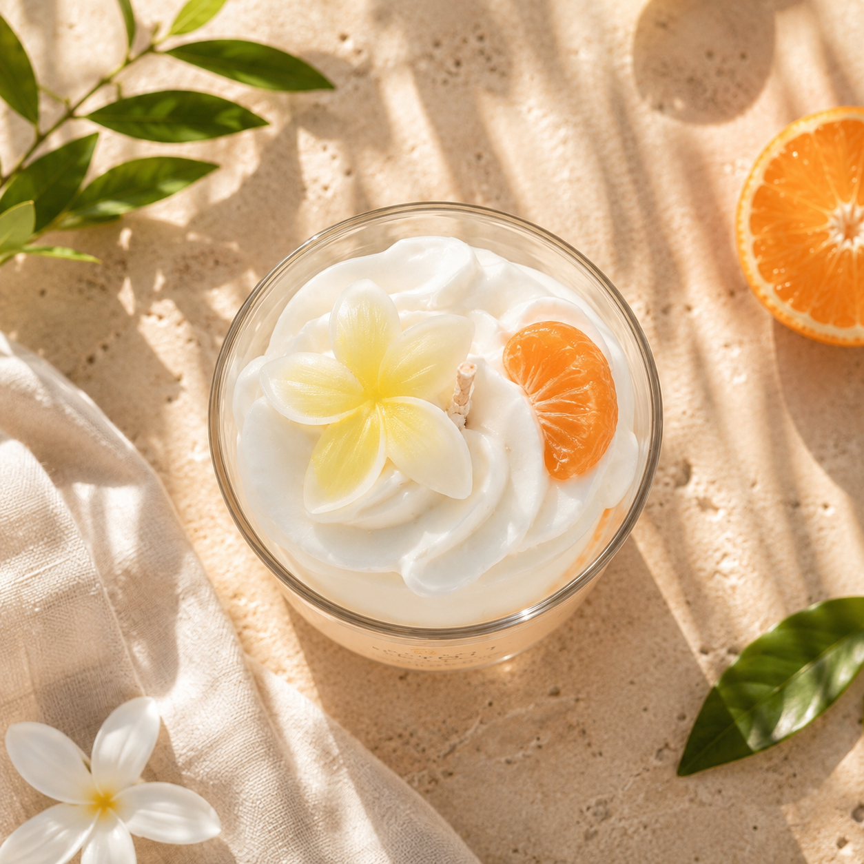 Bougie parfumée artisanale – Monoï Clémentine