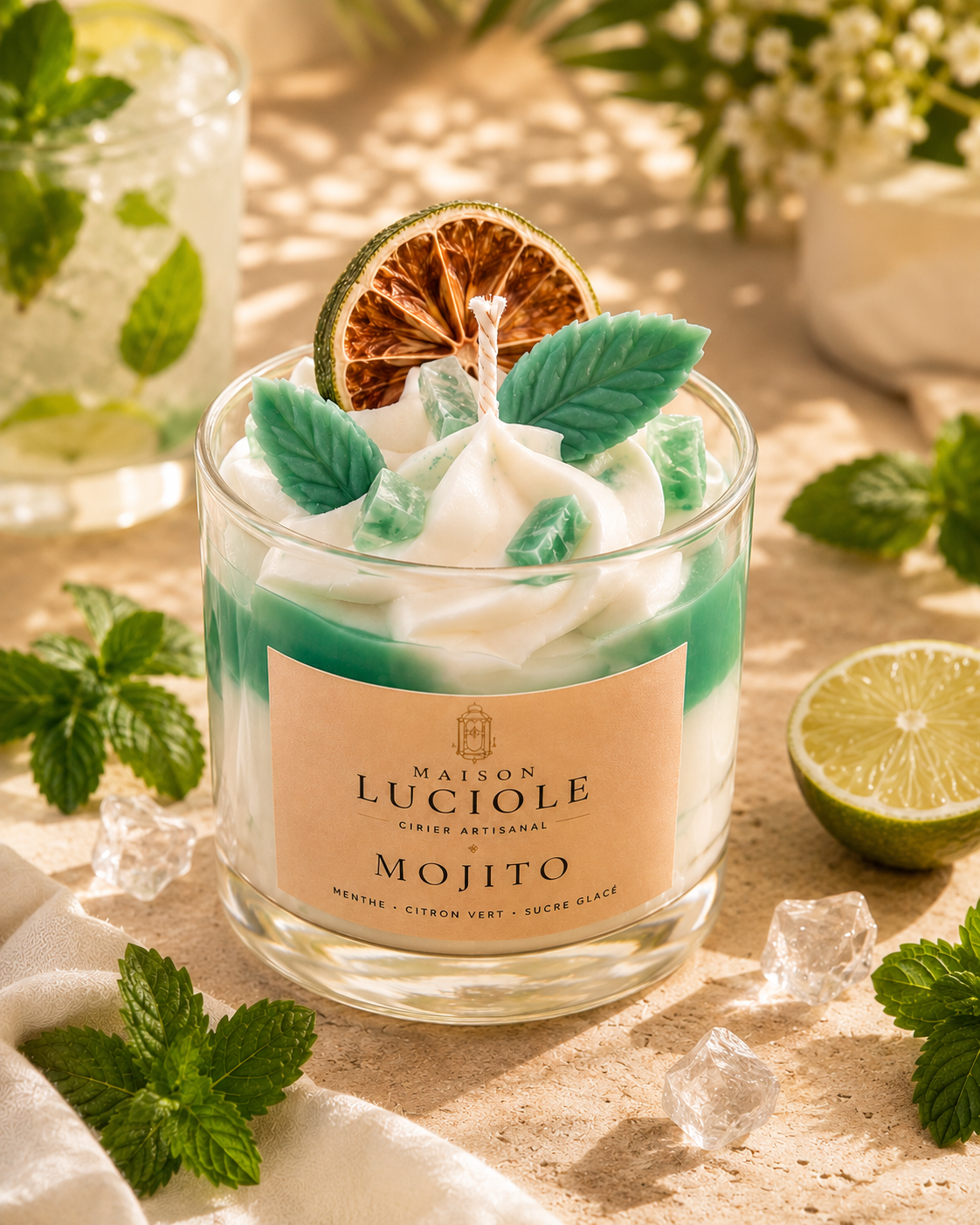 Bougie parfumée artisanale – Mojito