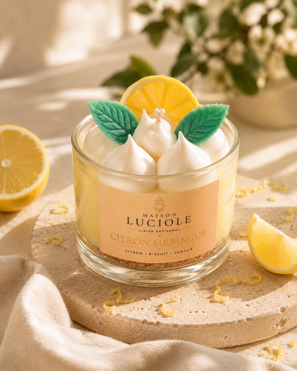 Bougie parfumée artisanale – Citron meringué